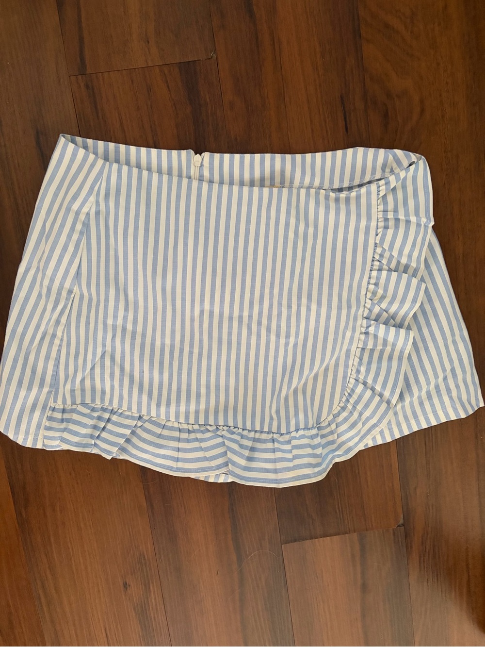 Lily White Blue and White Striped Wrap Skirt